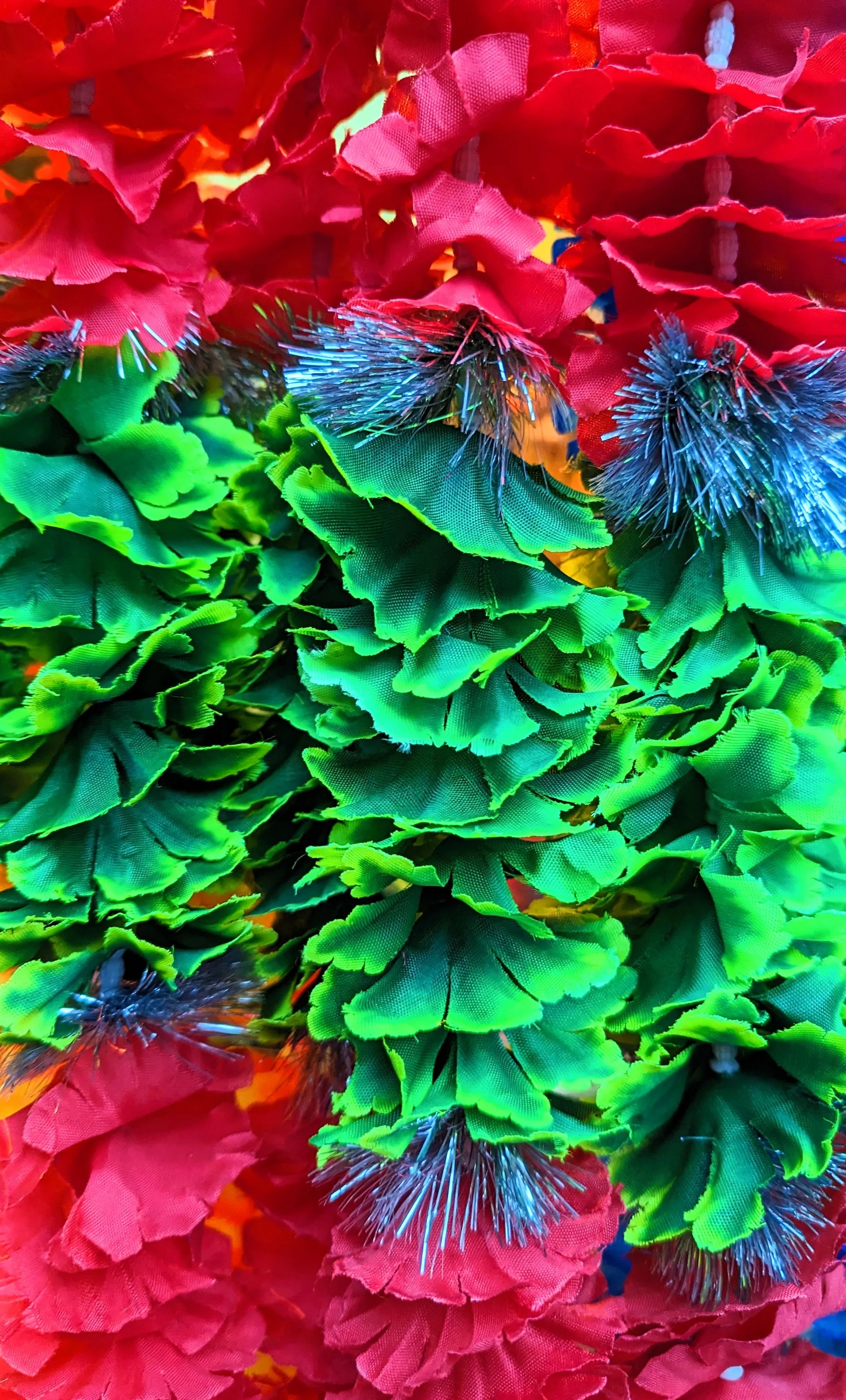 Tinsel flower garlands