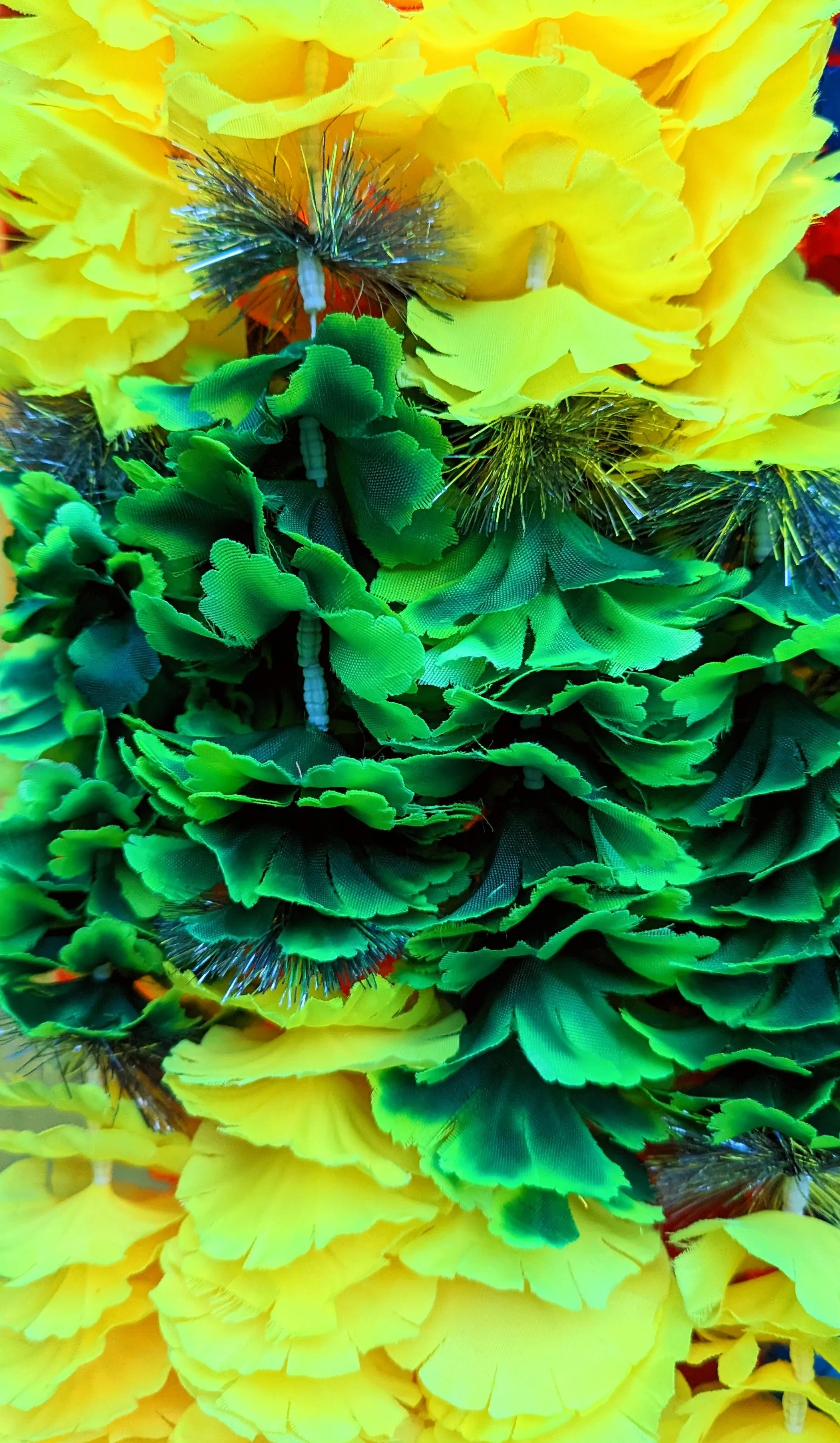 Tinsel flower garlands