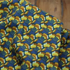 Tissu coton - FLOWERS FOR MADELINE - Madeline Bleu/Jaune(vendu x10cm)