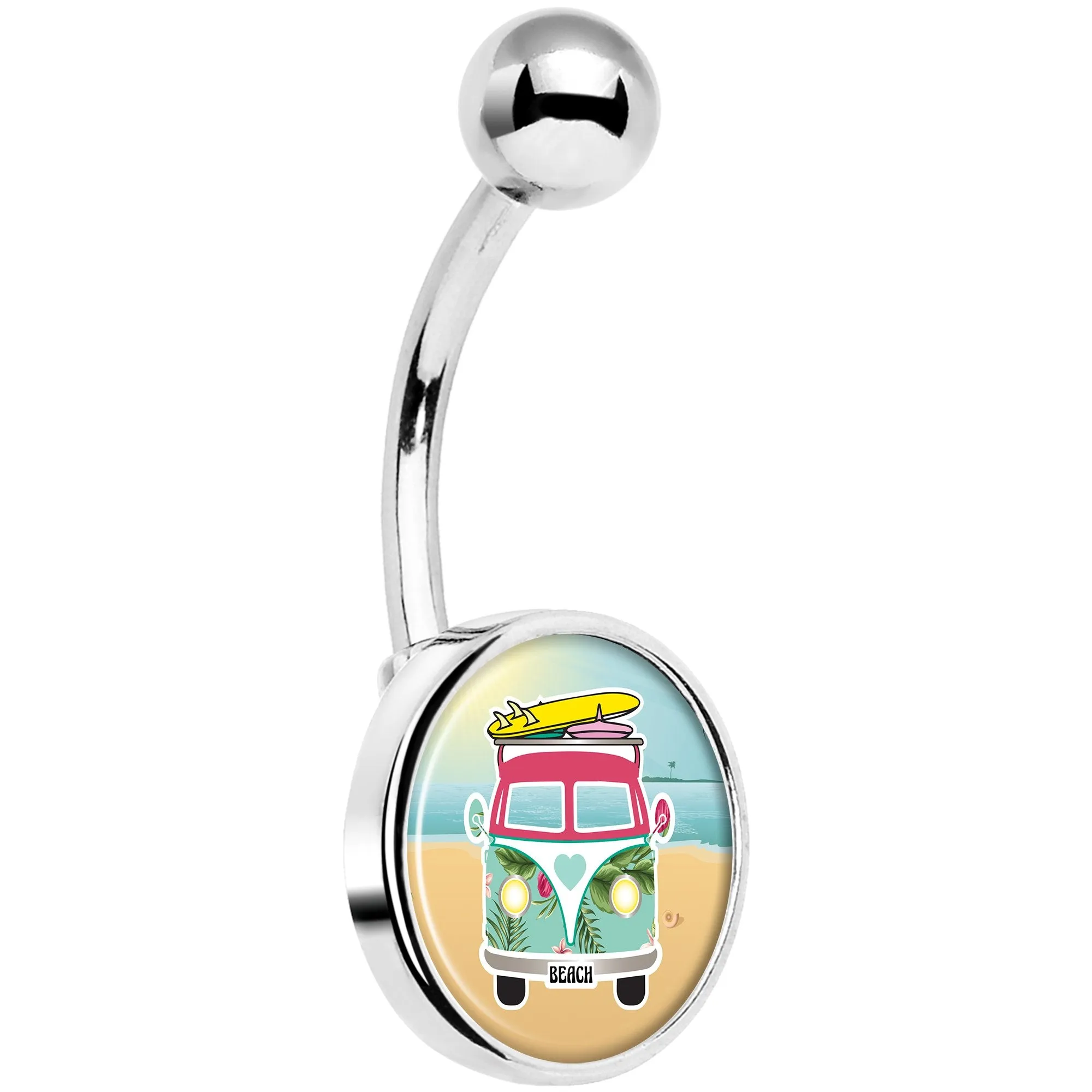 Tropical Beach Cruiser Belly Ring