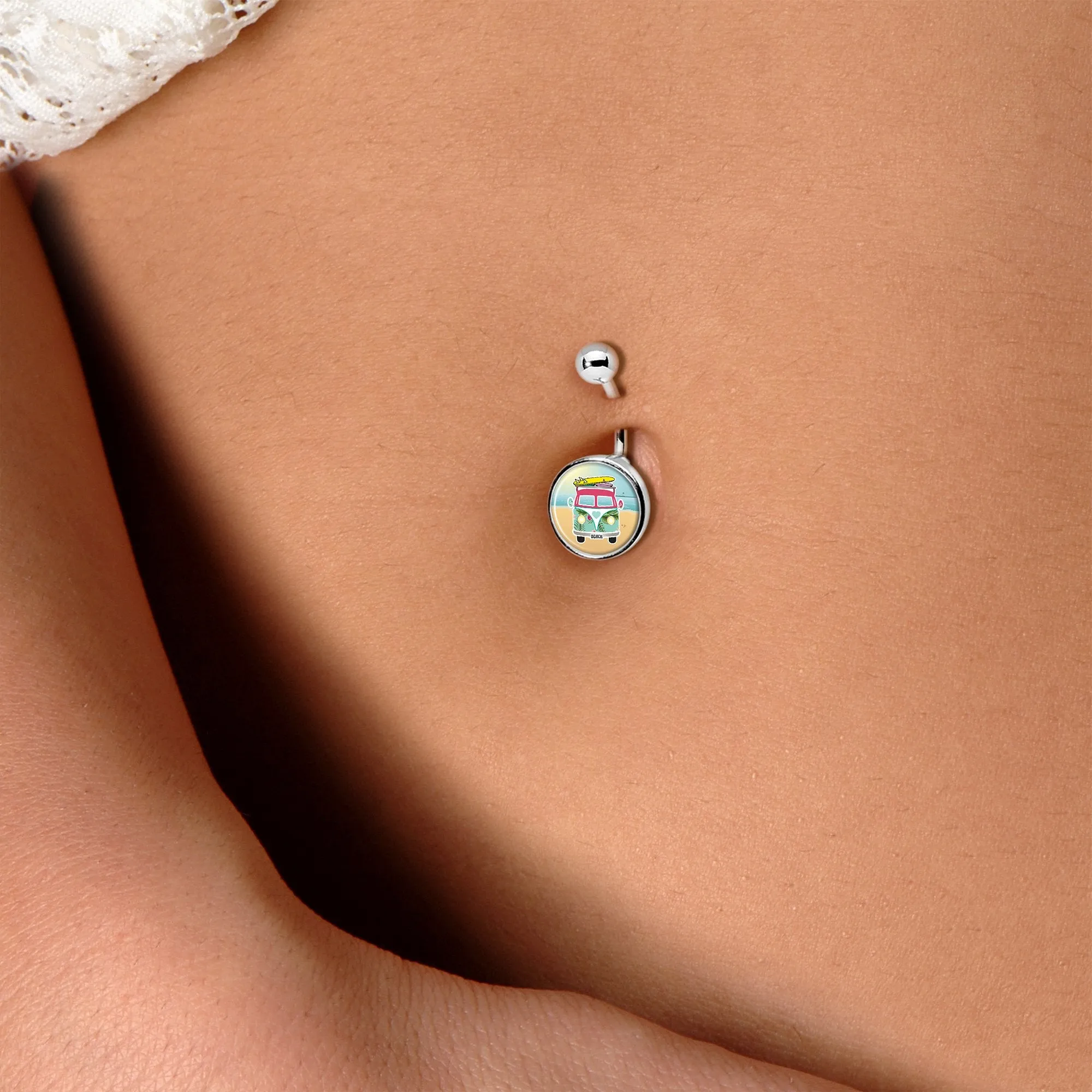 Tropical Beach Cruiser Belly Ring