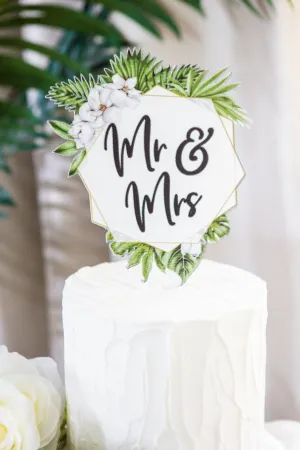 Tropical Leaves Cake Topper