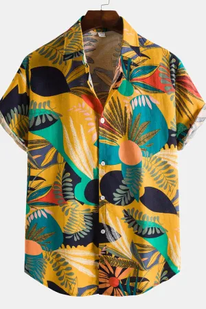 Tropical Plants Cotton Shirts