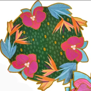 Tropical Theme Paper Placemats Pkg of 8