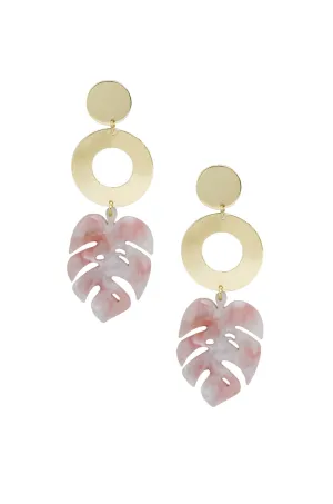 Tropics Resin Palm Leaf Earrings