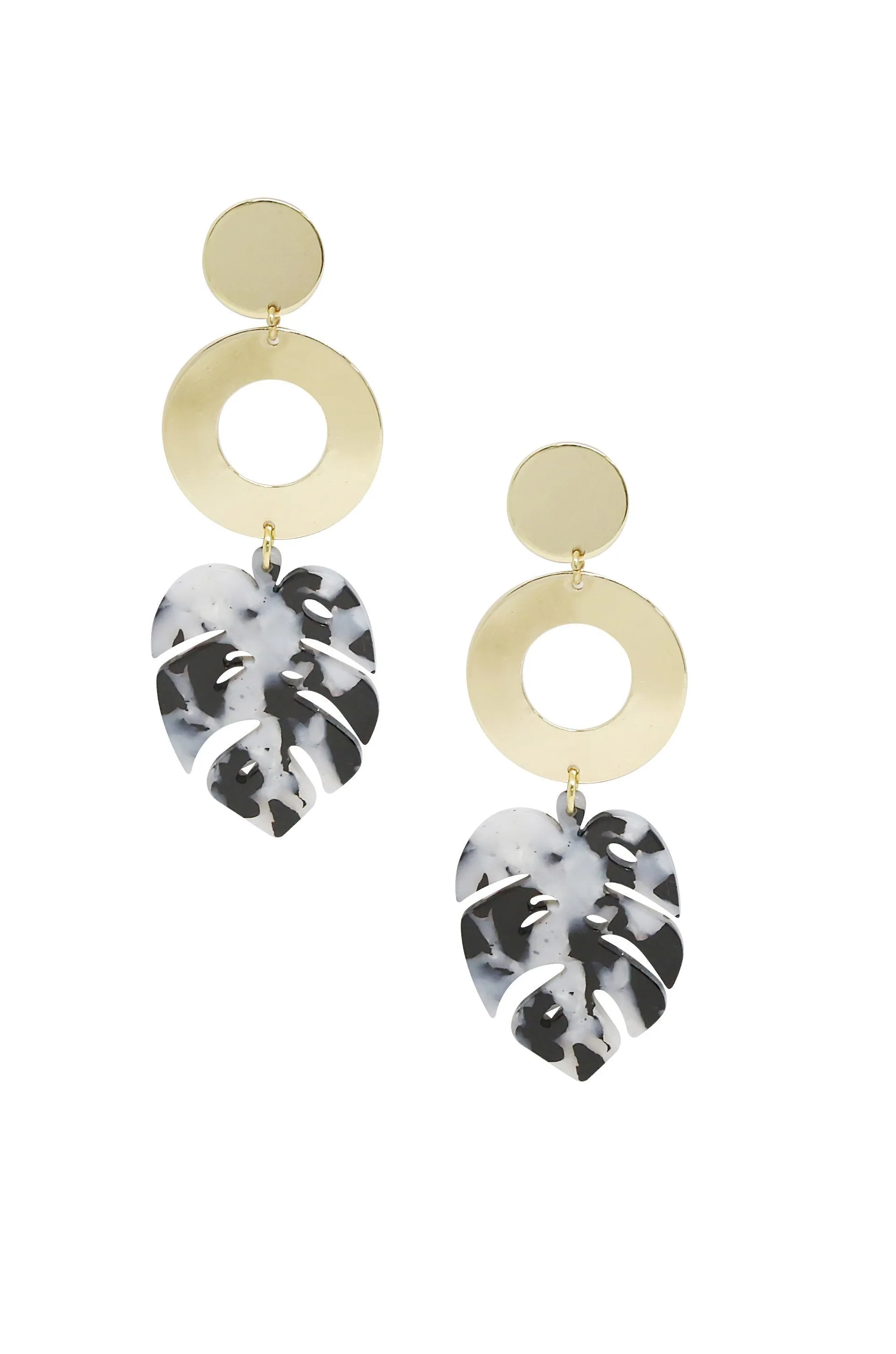 Tropics Resin Palm Leaf Earrings