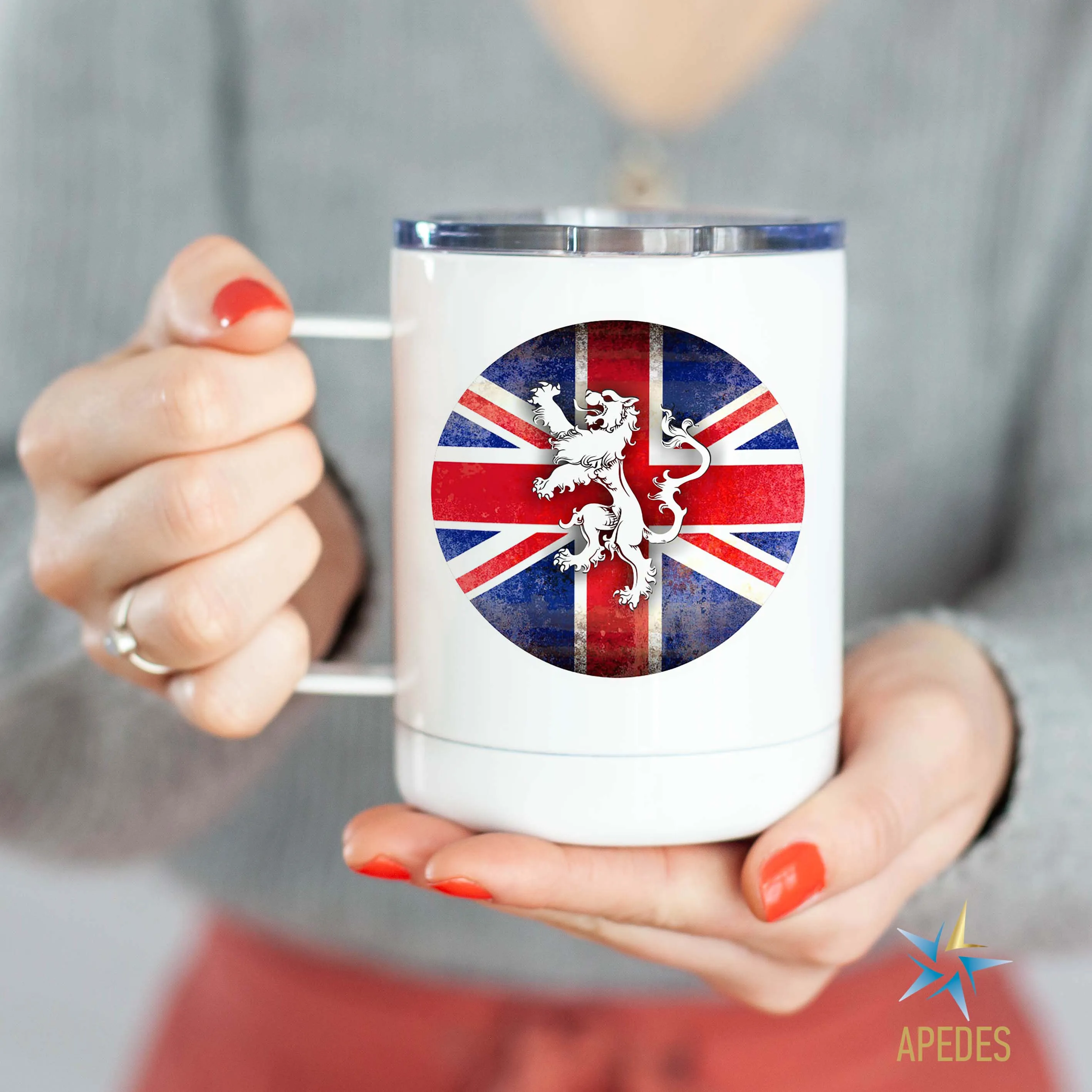 United Kingdom of Great Britain Flag Stainless Steel Travel Mug 13 OZ
