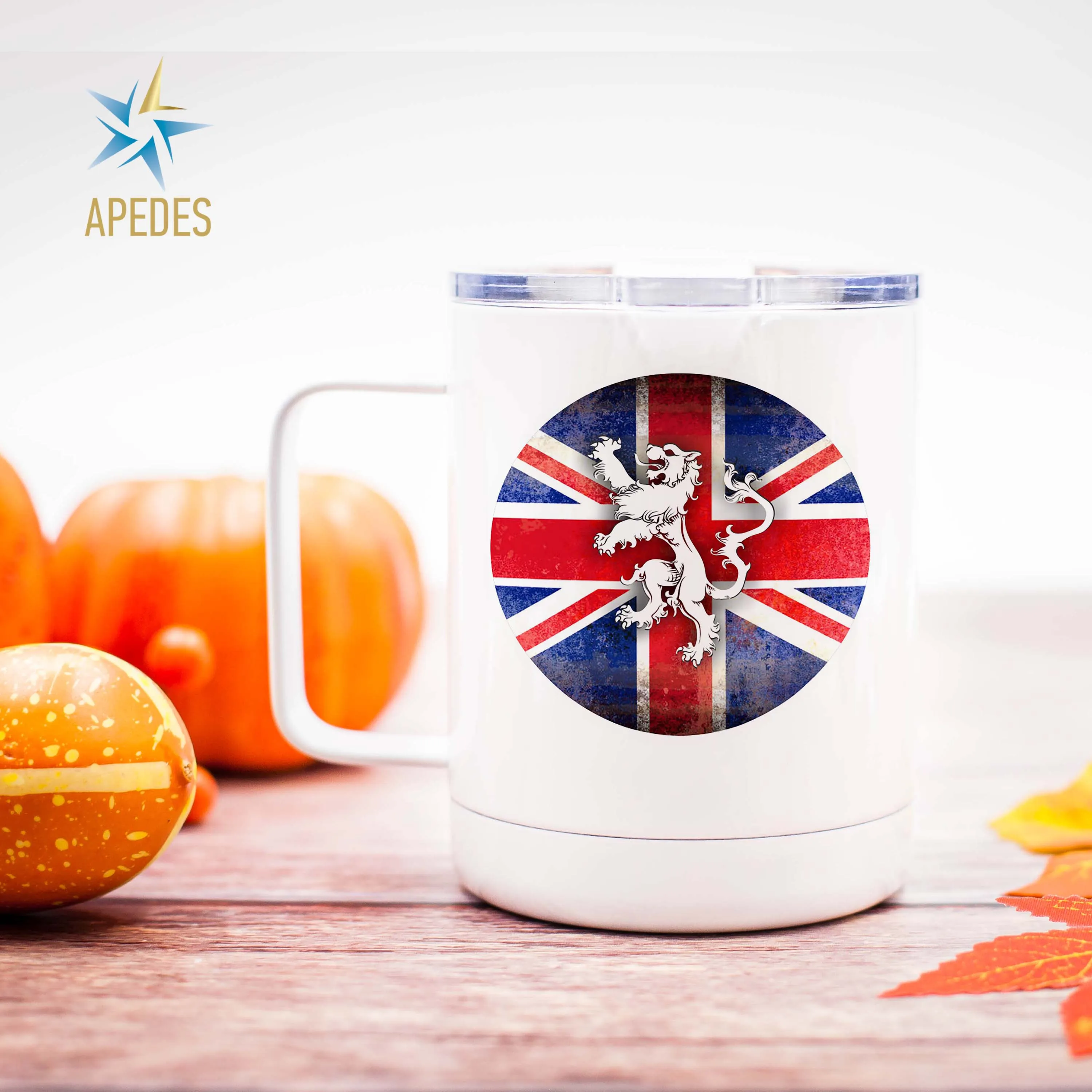 United Kingdom of Great Britain Flag Stainless Steel Travel Mug 13 OZ
