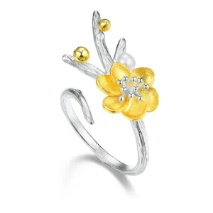 Vintage Winter Blossom & Snow Flower Ring