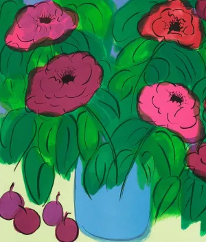WALASSE TING "COMPOSITION WITH FLOWERS" LITHO, 1981