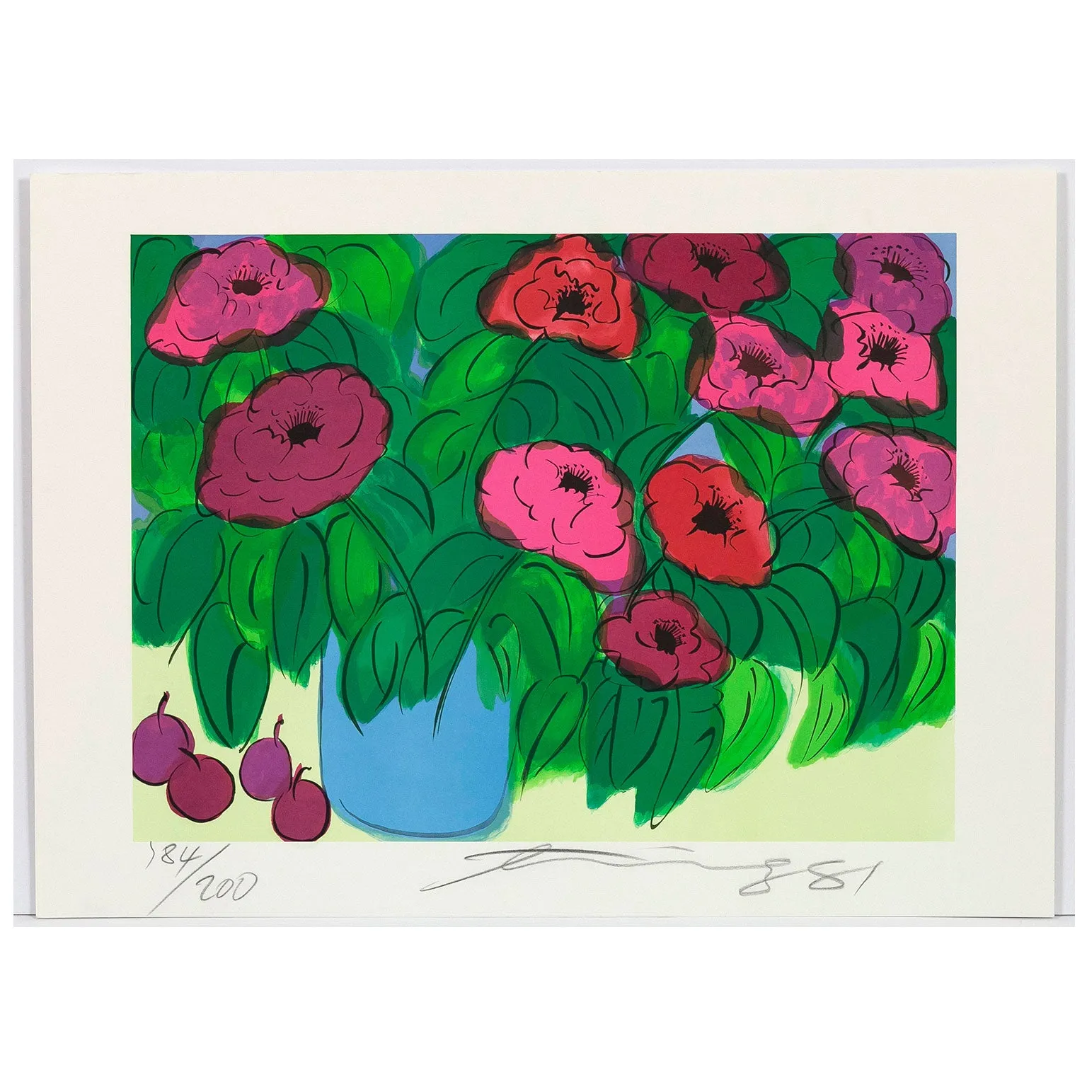 WALASSE TING "COMPOSITION WITH FLOWERS" LITHO, 1981