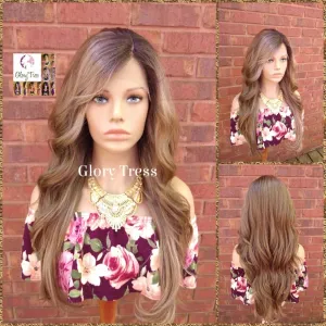Wavy Lace Front Wig, Ombre Dark Ash Blonde Wig, Blonde Wig, Glory Tress Wigs, Wigs, Wig, Heat Safe, On Sale  // AMAZING