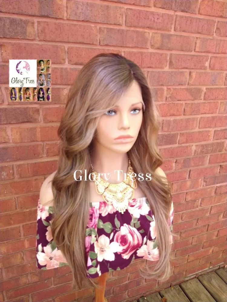 Wavy Lace Front Wig, Ombre Dark Ash Blonde Wig, Blonde Wig, Glory Tress Wigs, Wigs, Wig, Heat Safe, On Sale  // AMAZING