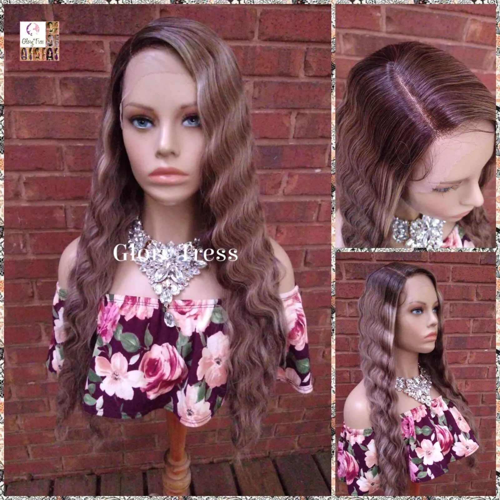 Wavy Lace Front Wig, Wavy Wig, Ombre Ash Blonde Wig, Blonde Wig,  Glory Tress, Wigs, Wig, New Arrival // YOU'RE BRILLIANT