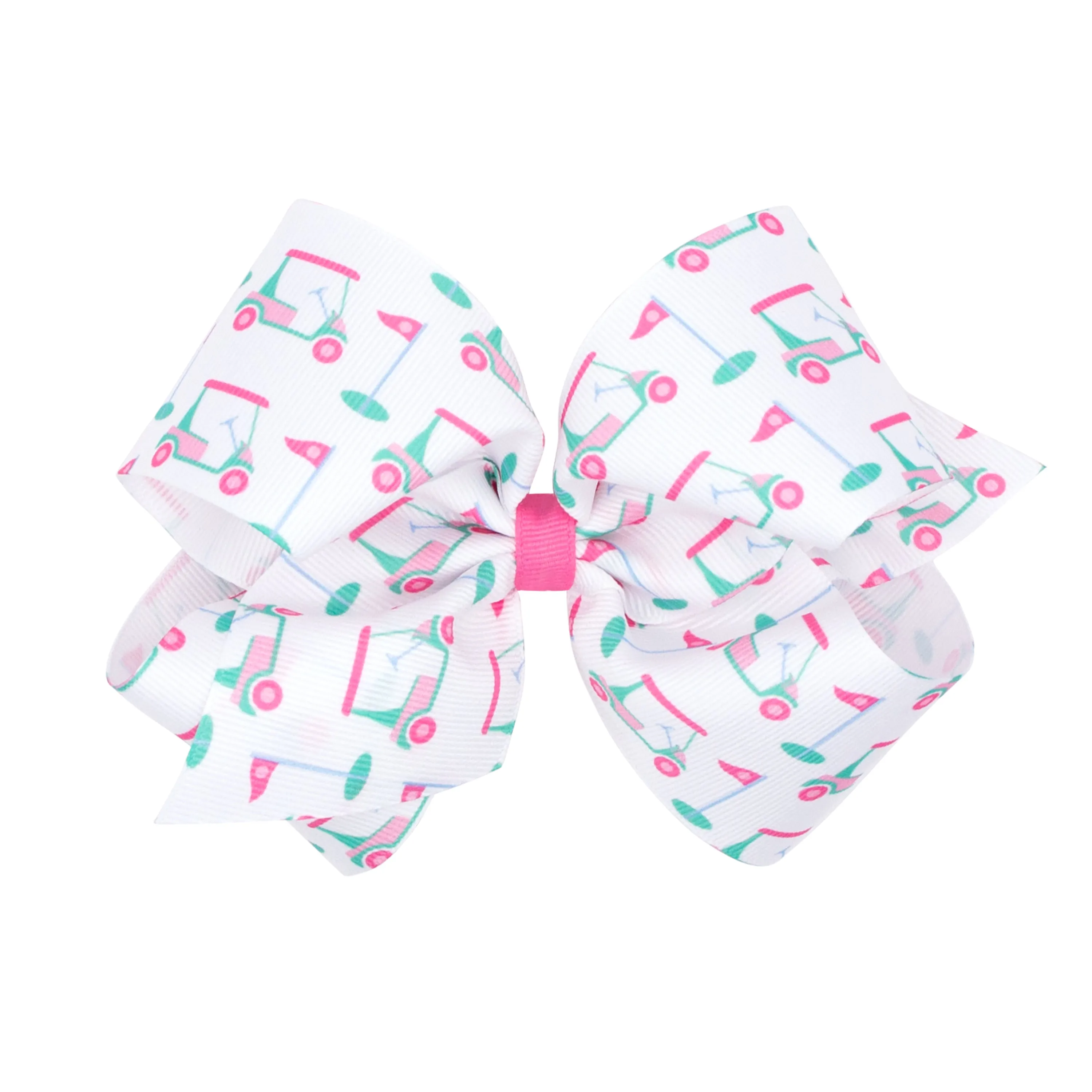 Wee Ones Golf Print Grosgrain Hair Bow on Clippie