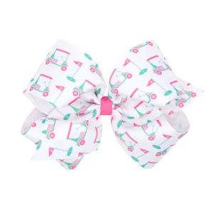Wee Ones Golf Print Grosgrain Hair Bow on Clippie