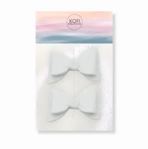 White Felt Piggy Hair Bows