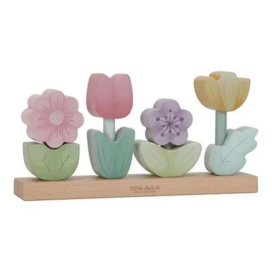 Wooden Stacking Puzzle Flowers - Fairy Garden, Little Dutch