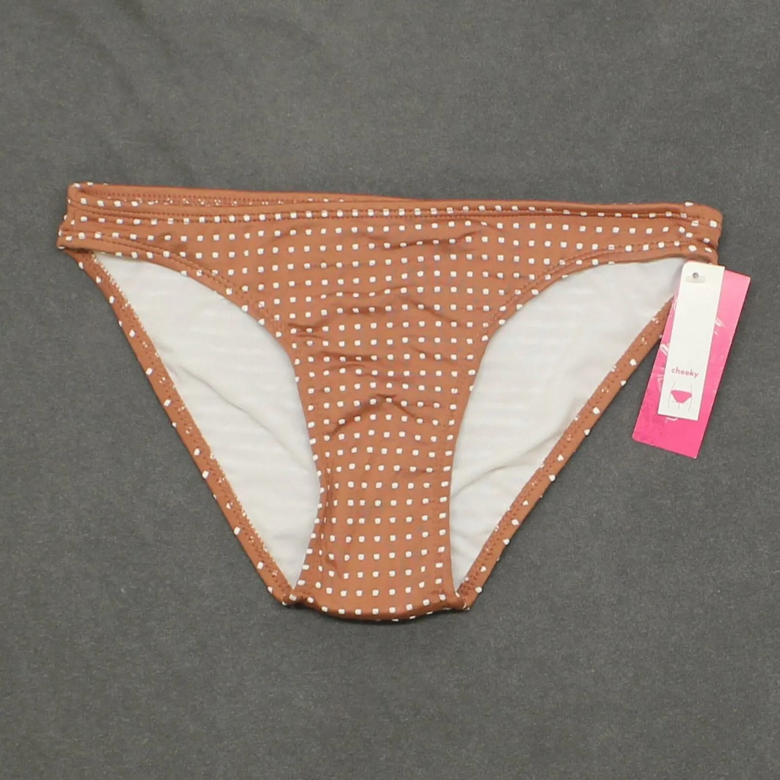 Xhilaration Women's Textured Clip Dot Cheeky Bikini Bottom