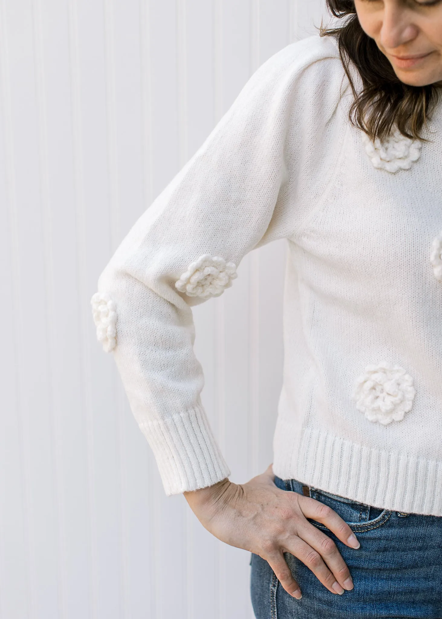 XZ Floral Applique Sweater