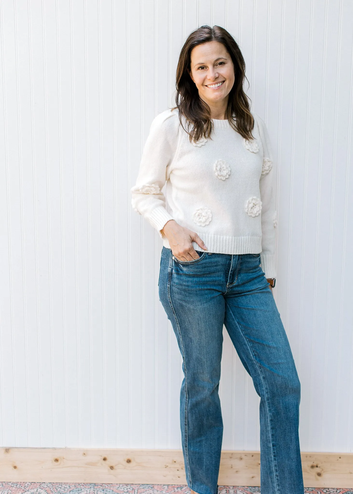 XZ Floral Applique Sweater
