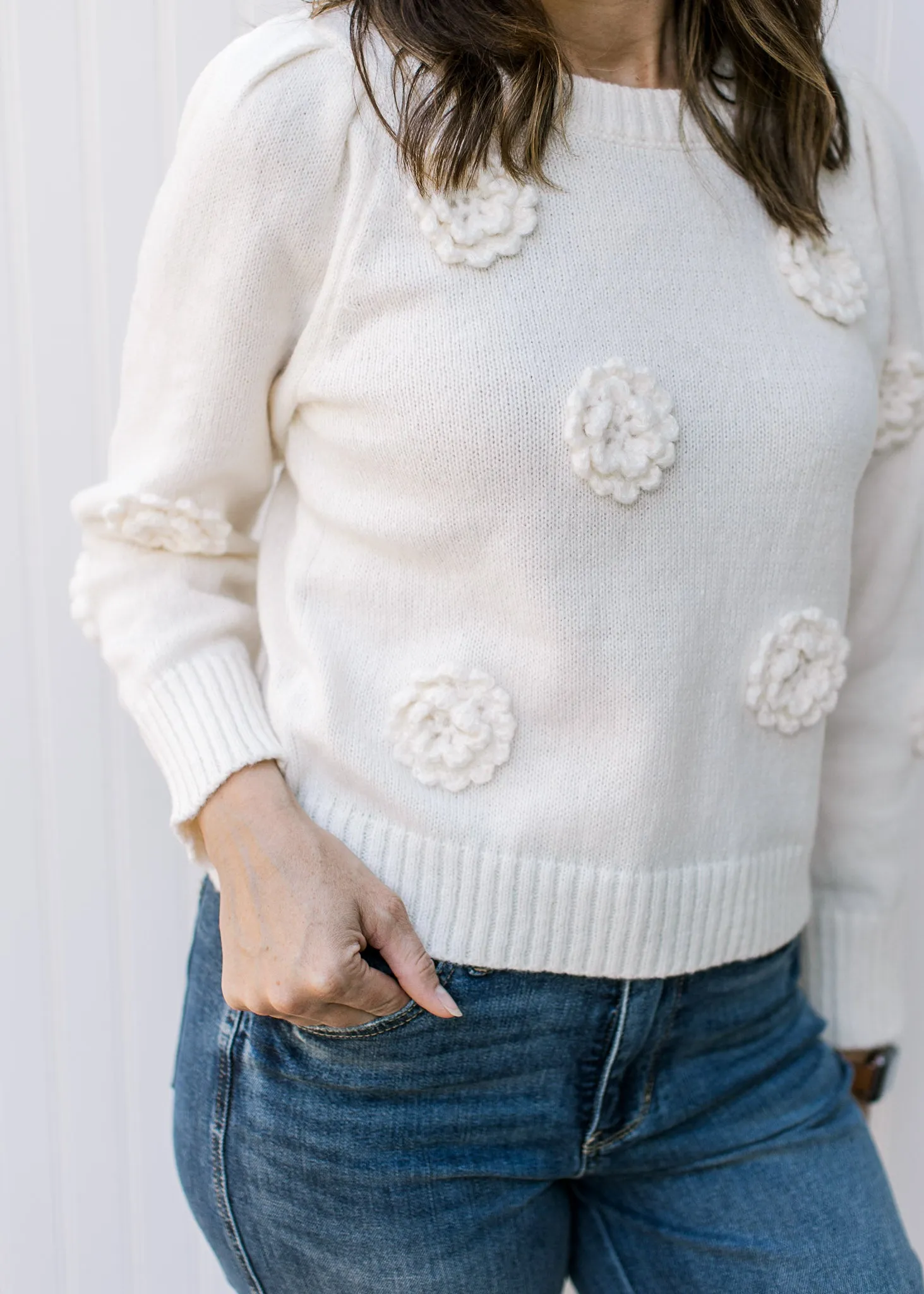 XZ Floral Applique Sweater