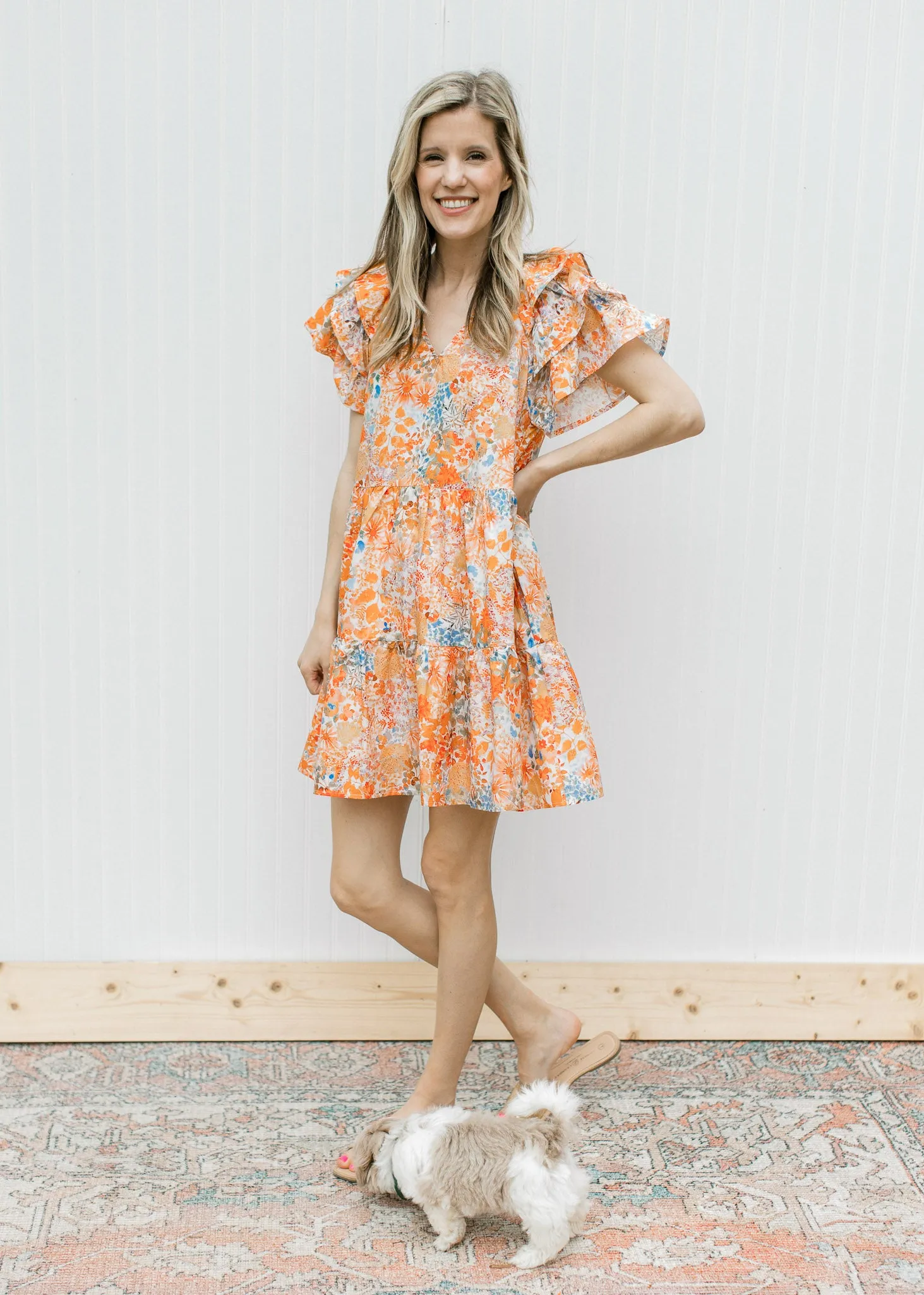 XZ Orange Flowers Dress