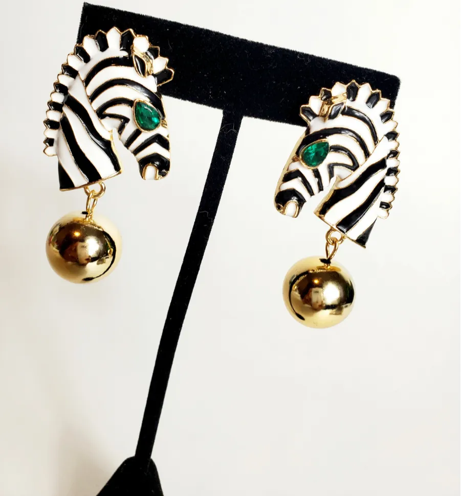 Zebra Earrings