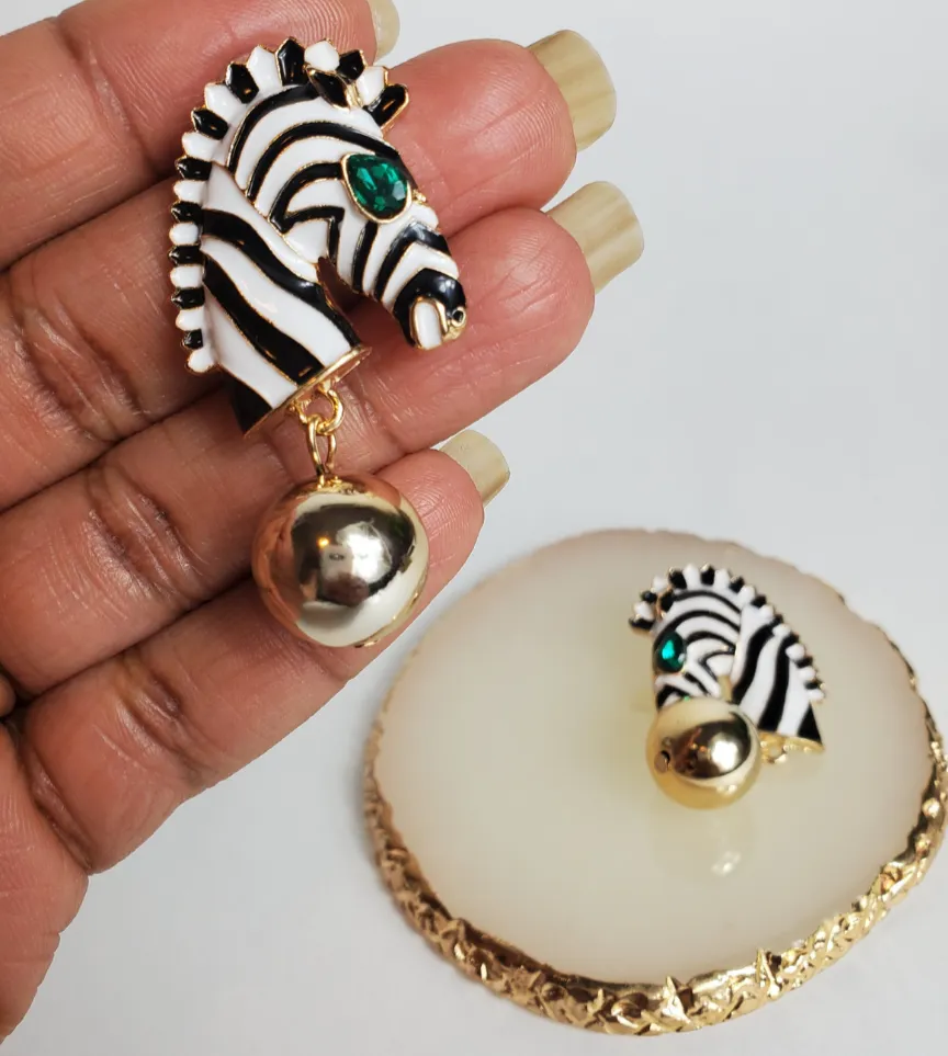 Zebra Earrings