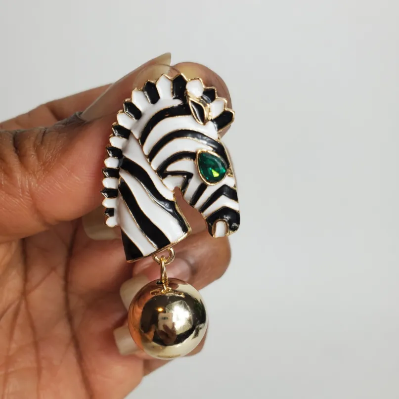 Zebra Earrings