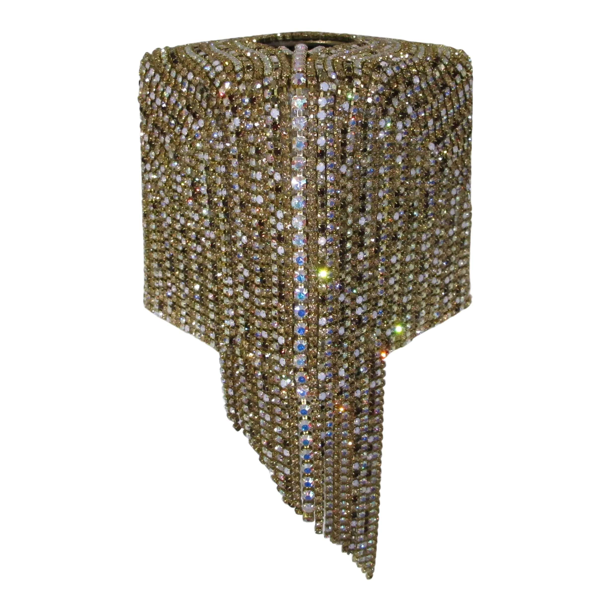 Zsa Zsa Gilded Crystal Tissue Box Cover